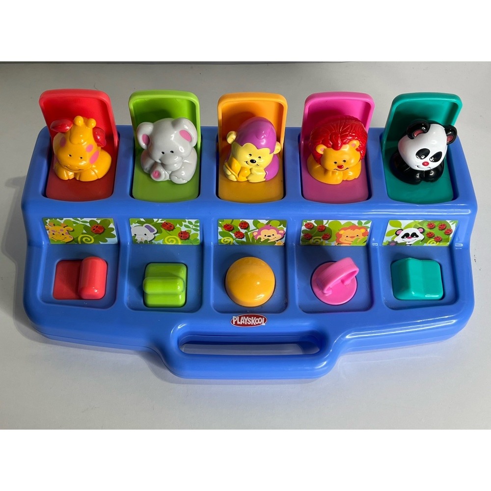 1995 Pop-Up Poppin' Pals Baby Toy Playskool Busy Jungle/Zoo Animals VINTAGE